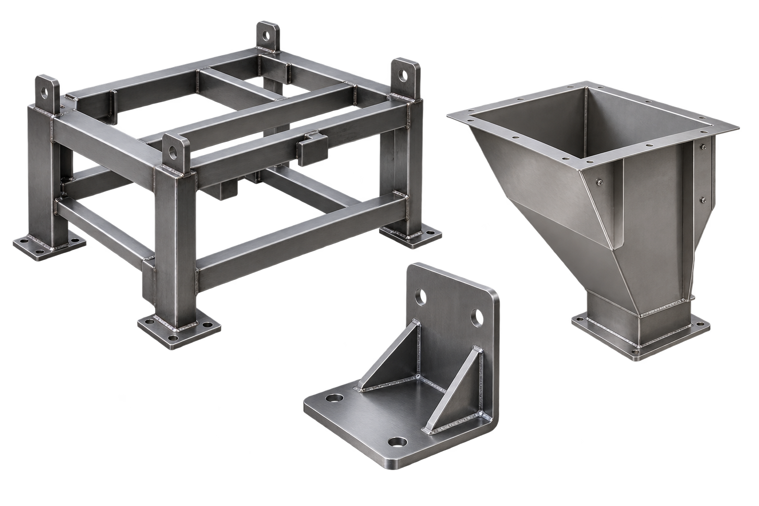 CNC machined industrial components including shafts, bushes, pins, rollers, housings and couplings